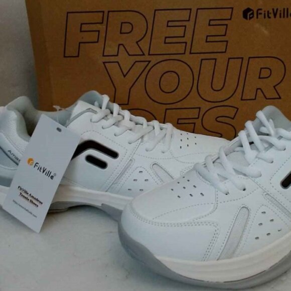FitVille Court Tennis Pickleball Amadeus V5 Shoes size 10 White NWT - Picture 3 of 12